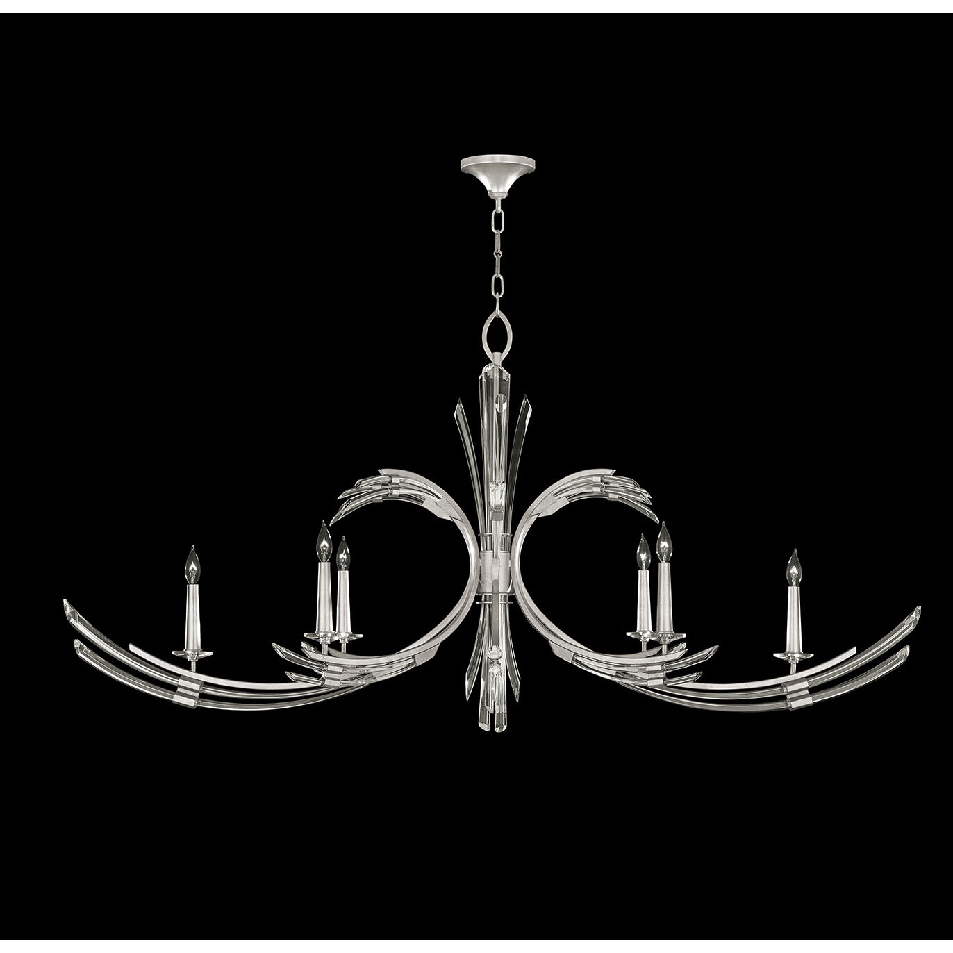 Trevi 6 Light 68 inch Silver Chandelier Ceiling Light