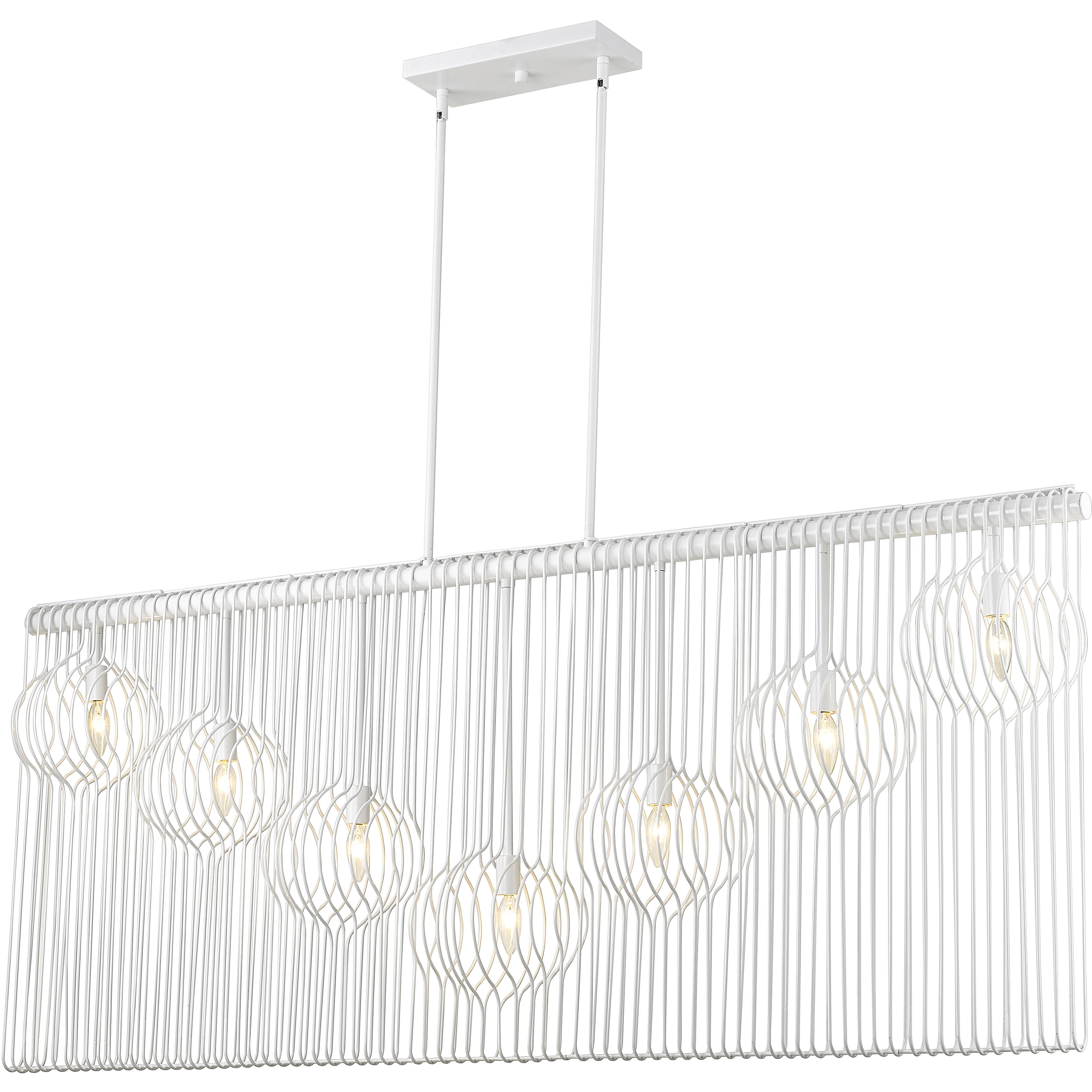 Contour 7 Light 62.75 inch White Linear Chandelier Ceiling Light