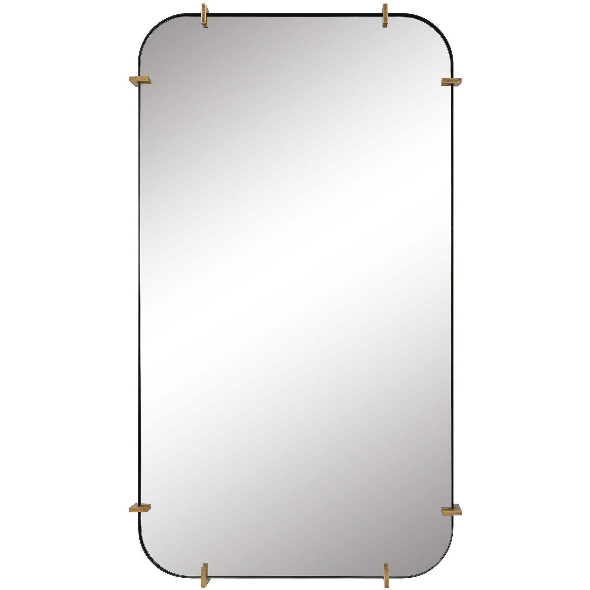 Pali 47.5 X 27.13 inch Black Iron and Antiqued Brushed Gold Mirror