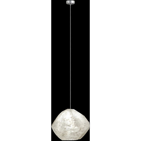 Natural Inspirations 1 Light 5 inch Silver Pendant Ceiling Light in Clear Quartz Studio Glass 6
