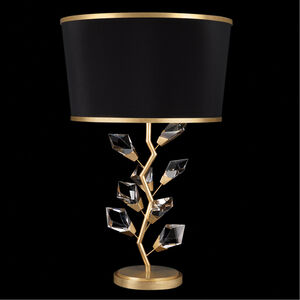 Foret 30 inch 100.00 watt Gold Table Lamp Portable Light in Black Fabric