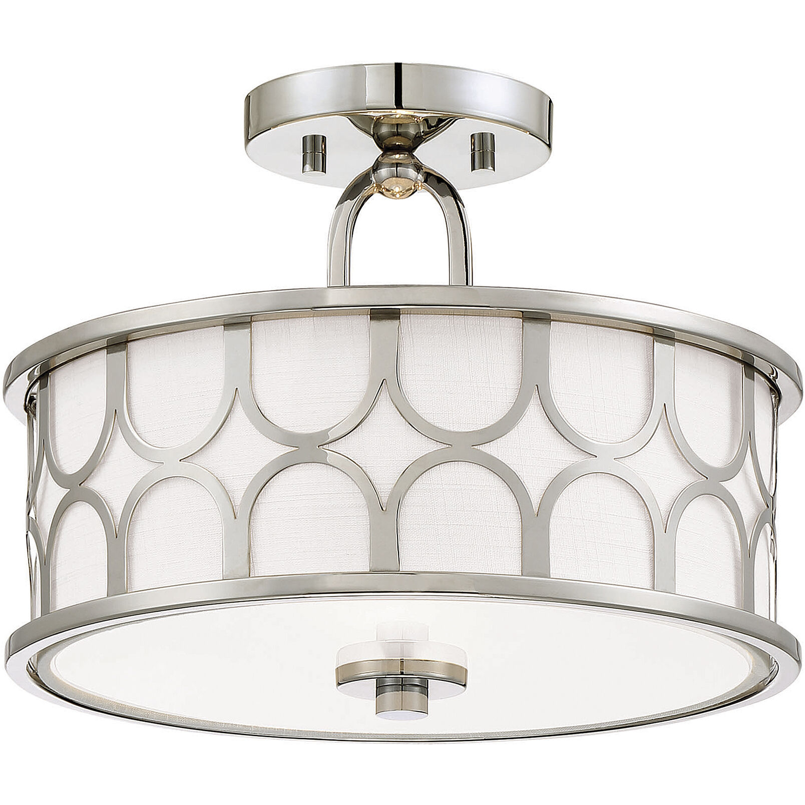 Mid-Century Modern 2 Light 13.00 inch Semi-Flush Mount