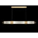 Bond LED 60 inch Gold Pendant Ceiling Light in Diamond Blanket Studio Glass