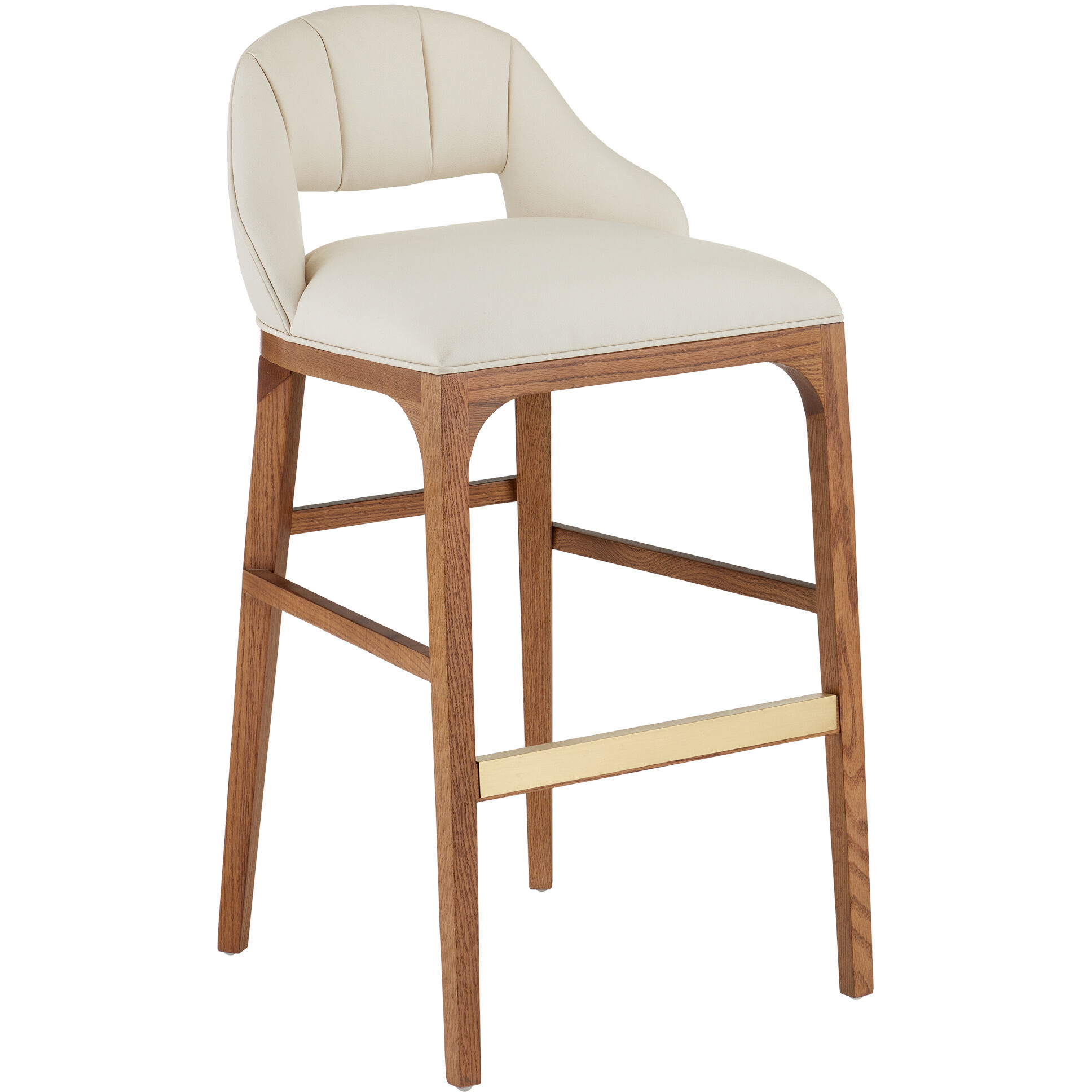 Inga 38 inch Morel Brown/Brushed Brass Bar Stool