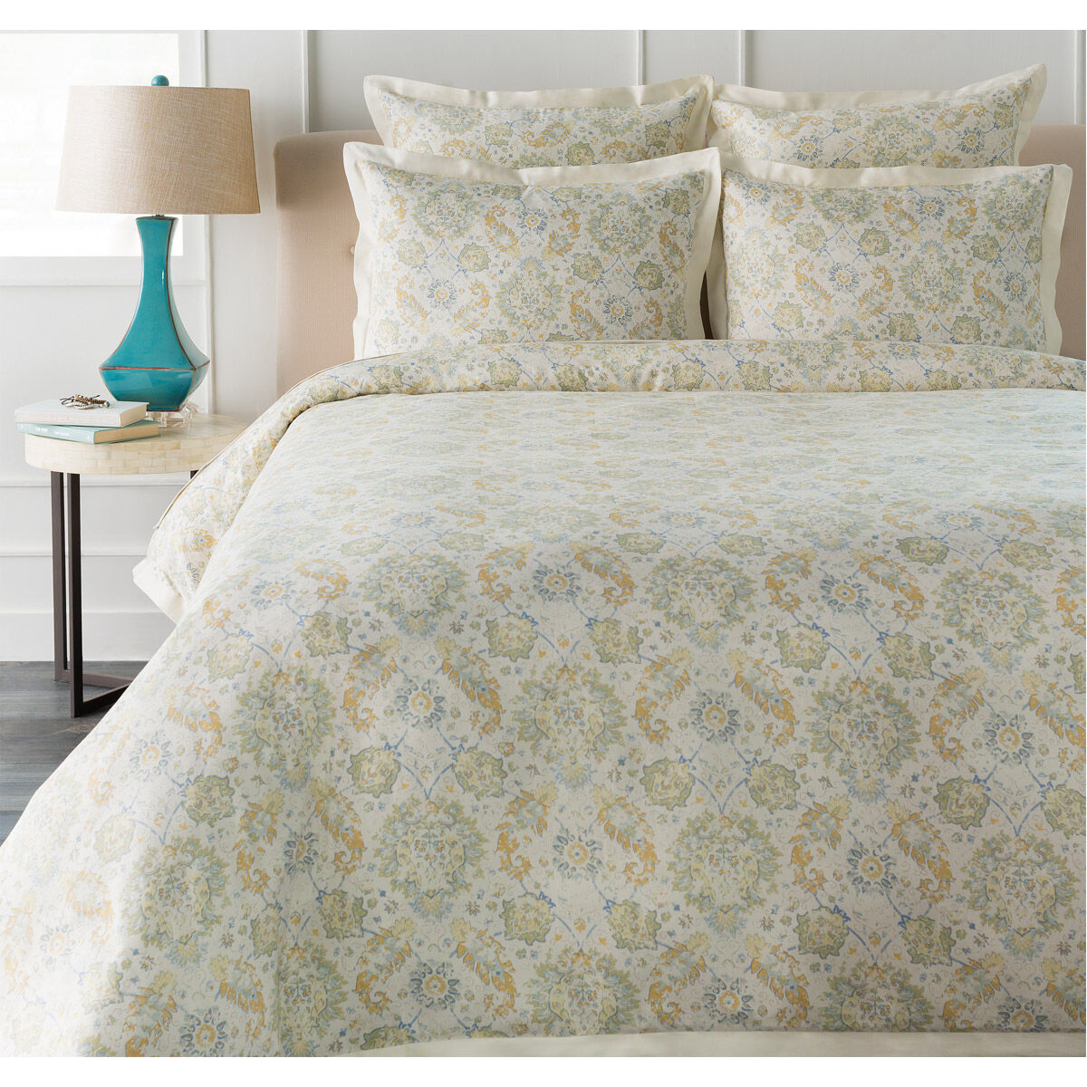 Mona Blue and Green Duvet Set, Twin