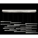 Elevate 6 Light 59 inch Silver Pendant Ceiling Light in Silver Leaf, Crystal Stardust Spires Studio Glass