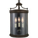 Louvre 3 Light 20 inch Bronze Outdoor Sconce 
