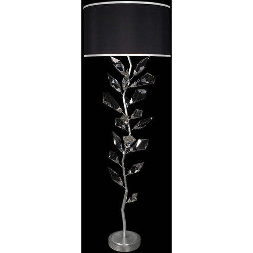 Foret 71 inch 60.00 watt Silver Floor Lamp Portable Light in Black Fabric