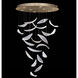 Elevate 8 Light 32 inch Gold Pendant Ceiling Light in Gold Leaf, Dichroic Plumes Studio Glass