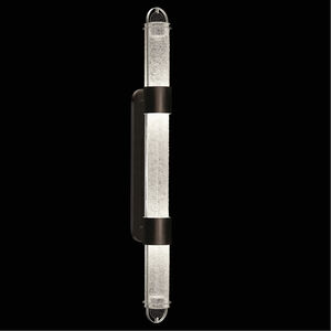 Bond LED 6 inch Black/Silver Sconce Wall Light in Diamond Blanket Studio Glass
