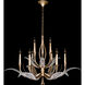 Plume 9 Light 45 inch Gold Chandelier Ceiling Light in Dichroic Feathers Studio Glass
