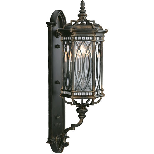 Warwickshire 3 Light 33 inch Black Outdoor Wall Mount