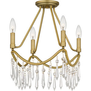 Airedale 4 Light 12 inch Aged Brass Semi-Flush Mount Ceiling Light