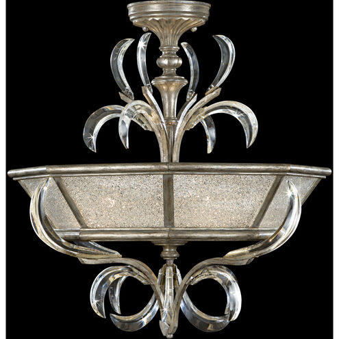 Beveled Arcs 3 Light 26 inch Silver Semi-Flush Mount Ceiling Light