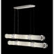 Bond LED 60 inch Silver Linear Pendant Ceiling Light in Bahama Sand Studio Glass