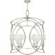 Cienfuegos 6 Light 30.5 inch Silver Chandelier Ceiling Light in Silver Leaf, White Fabric