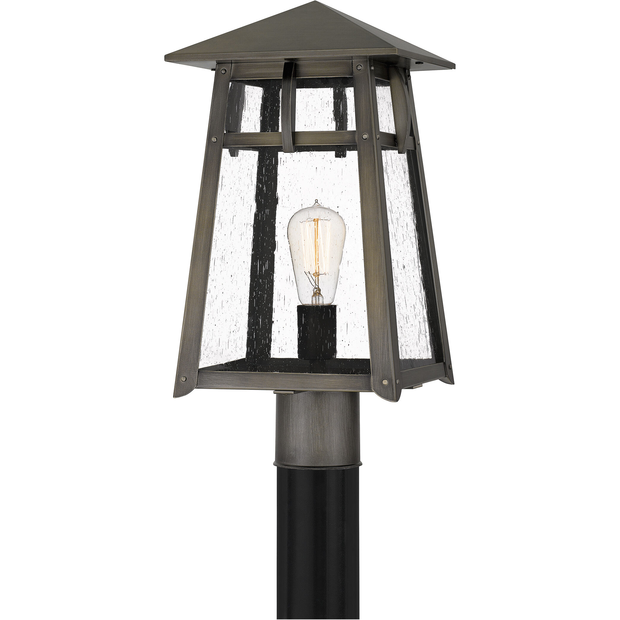 Merle 1 Light 17.75 inch Burnished Bronze Outdoor Post Lantern