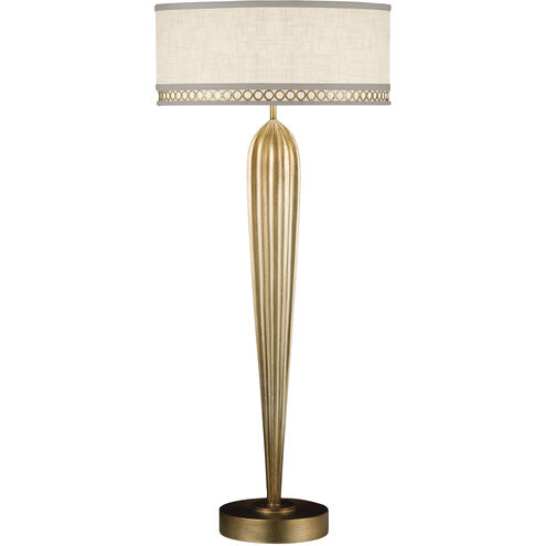 Allegretto 33 inch 60.00 watt Gold Table Lamp Portable Light in White Textured Linen