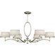 Allegretto 6 Light 51 inch Silver Chandelier Ceiling Light in White Textured Linen