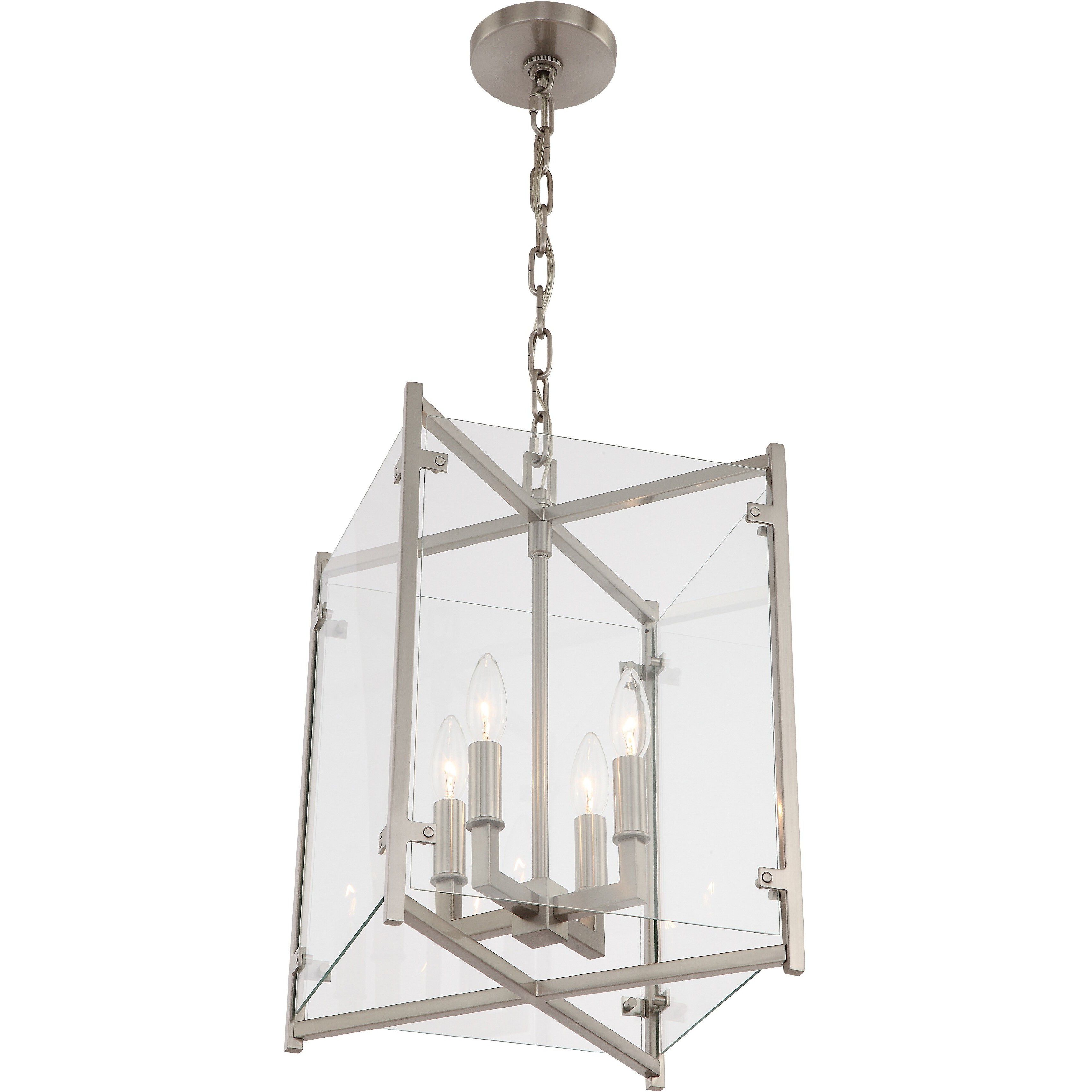 Danbury 4 Light 12 inch Brushed Nickel Mini Chandelier Ceiling Light