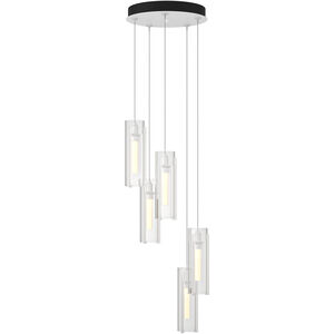 Exos Glass 5 Light 13.5 inch White Pendant Ceiling Light in Clear