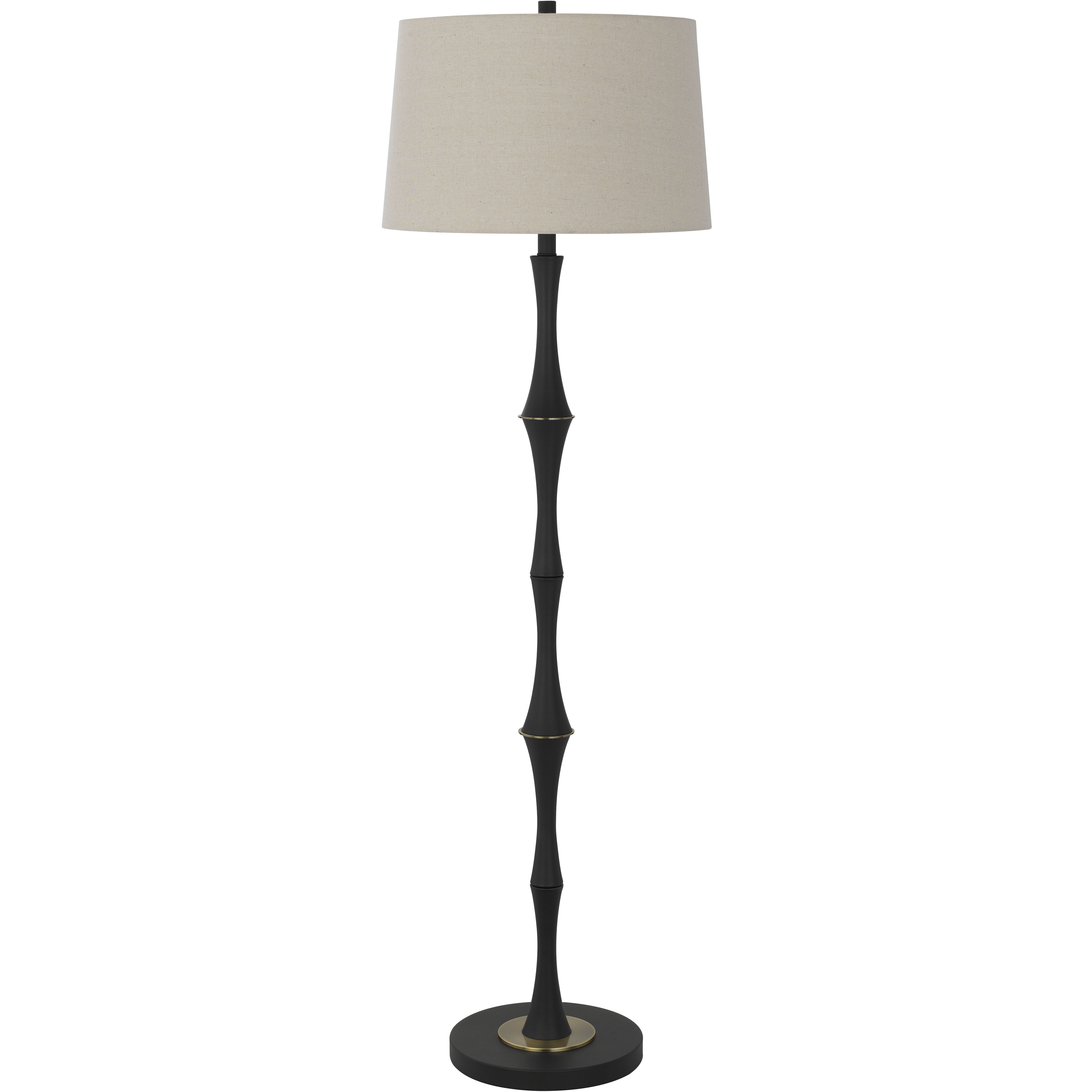 Salter 59.25 inch 150 watt Matte Black and Antique Brass Floor Lamp Portable Light