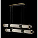 Bond LED 60 inch Black and Gold Pendant Ceiling Light in Diamond Blanket Studio Glass, Black/Gold