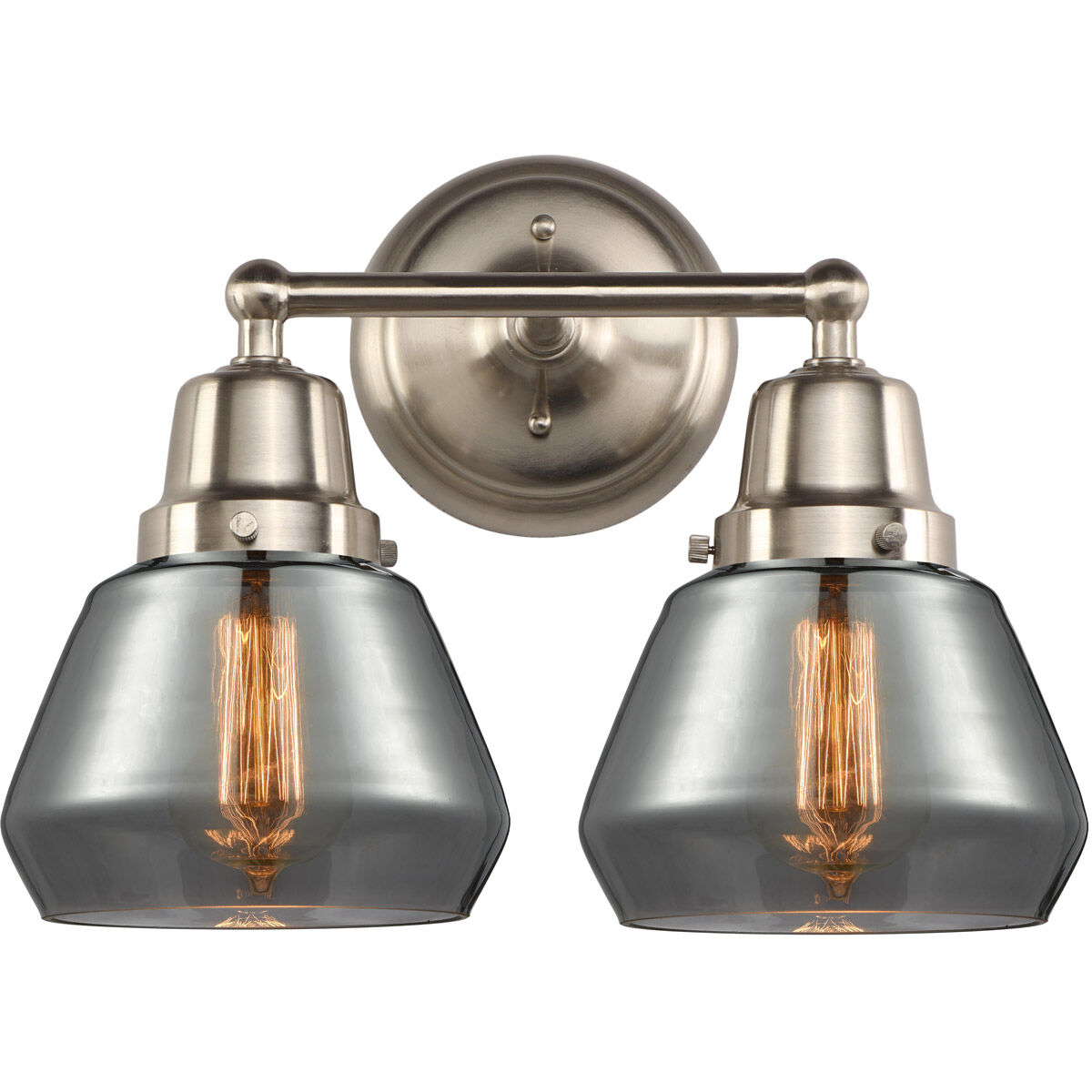 Aditi Fulton 2 Light 14.75 inch Brushed Satin Nickel Bath Vanity Light Wall Light, Aditi