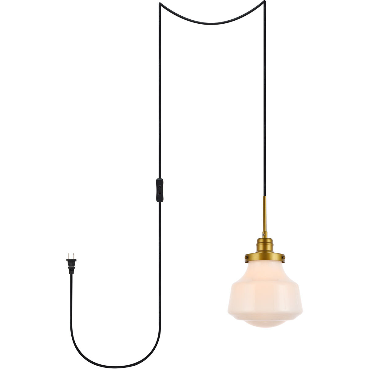 Lye 1 Light 8 inch Brass and Frosted White Pendant Ceiling Light