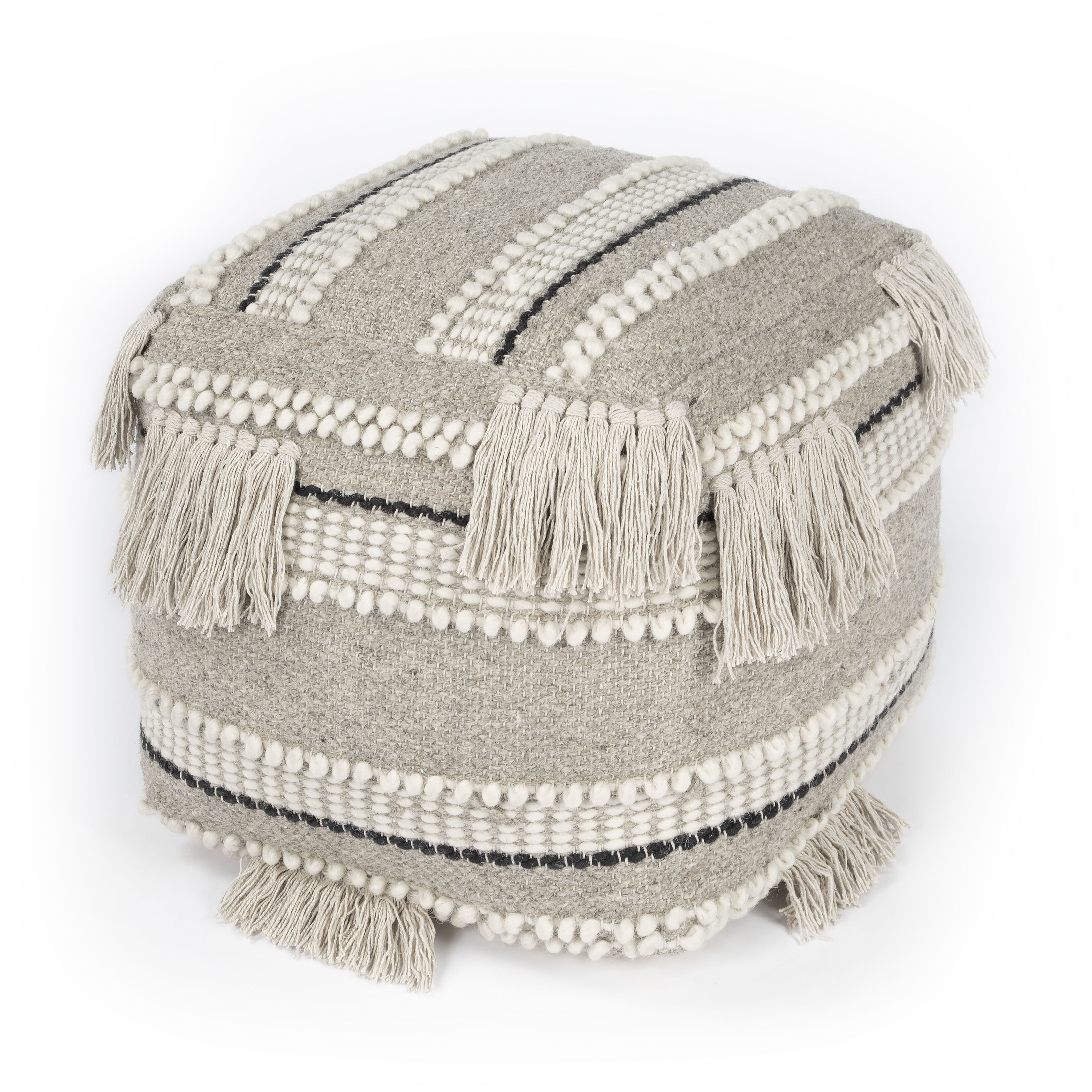Realisa Wooven Pouffe in Gray