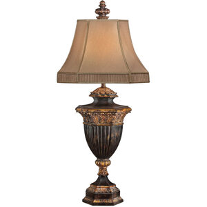Castile 40 inch 150.00 watt Bronze Table Lamp Portable Light in Hand-Sewn Shade 