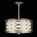 Allegretto 3 Light 24 inch Silver Pendant Ceiling Light in White Textured Linen