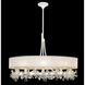 Azu LED 34.5 inch White Chandelier Ceiling Light in Champagne Fabric