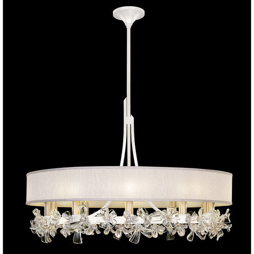 Azu LED 34.5 inch White Chandelier Ceiling Light in Champagne Fabric