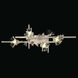 Azu 4 Light 37 inch Silver Bath Bar Wall Light