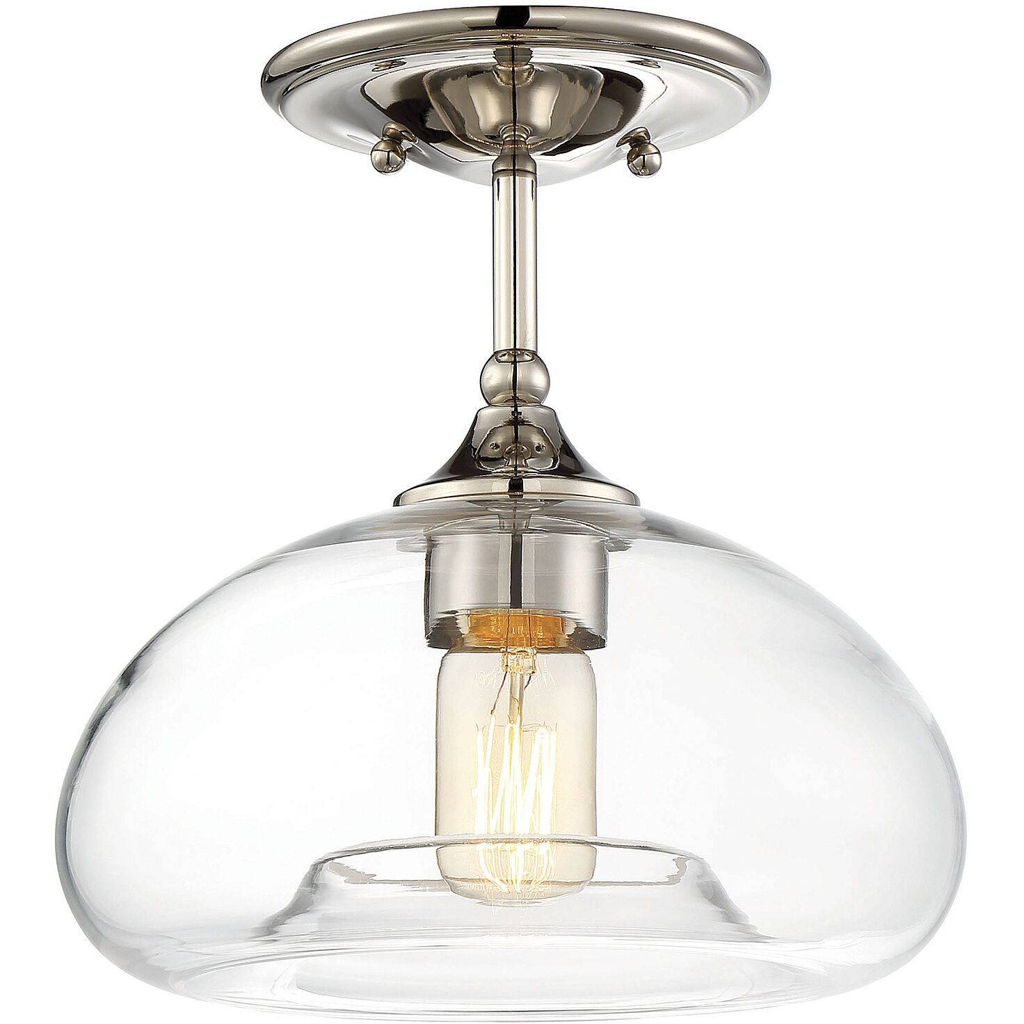 Modern 1 Light 10.75 inch Semi-Flush Mount