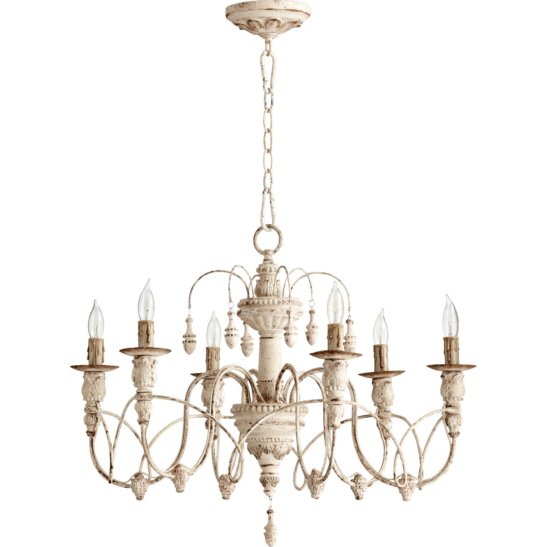 Salento 6 Light 25 inch Persian White Chandelier Ceiling Light