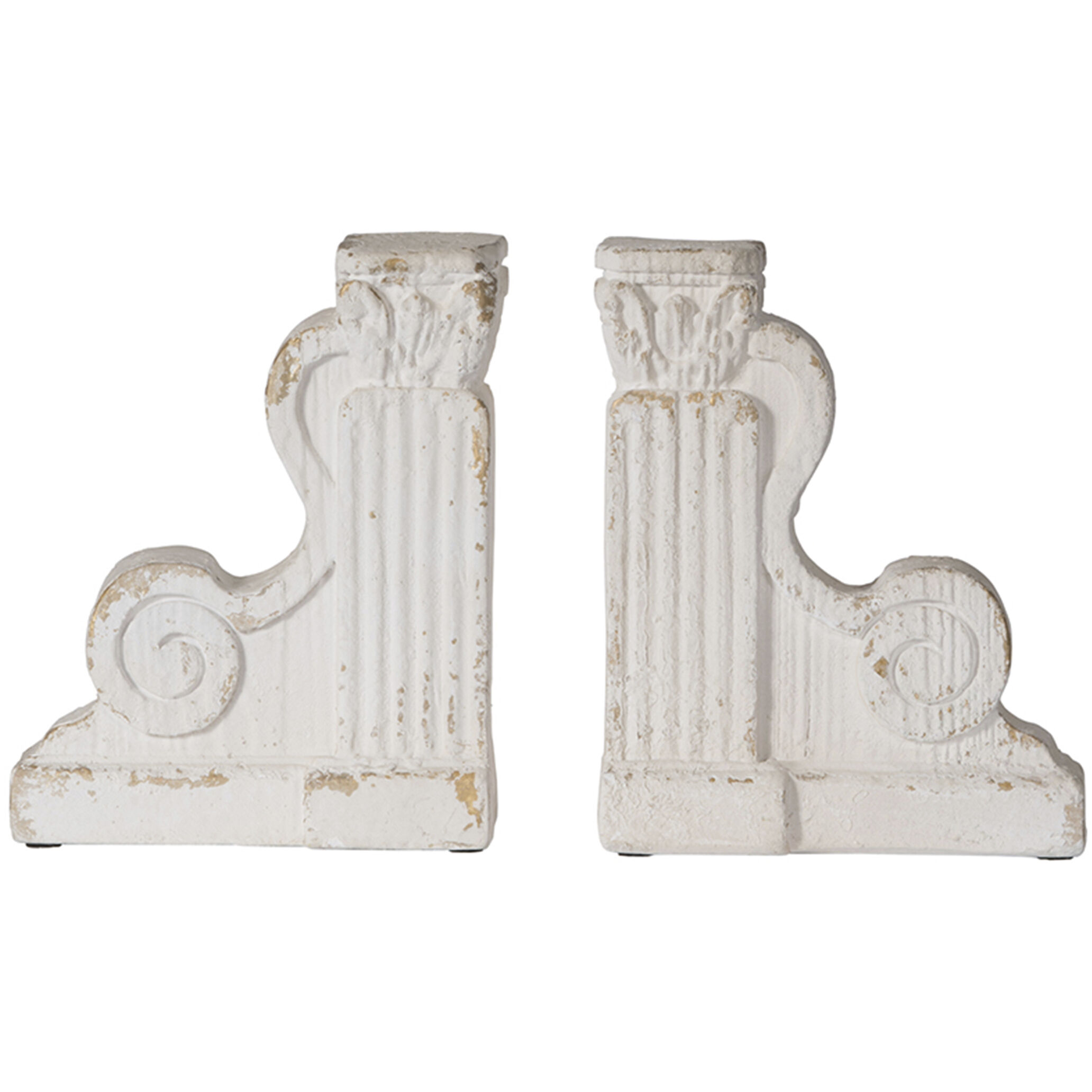 Anita 16.1 X 3.1 inch Distressed White Book Ends, Set of 2