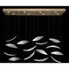 Elevate 8 Light 54 inch Gold Pendant Ceiling Light in Gold Leaf, White Plumes Studio Glass