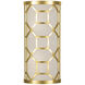 Allegretto Wall Sconce Wall Light in Gold Leaf, Champagne Fabric