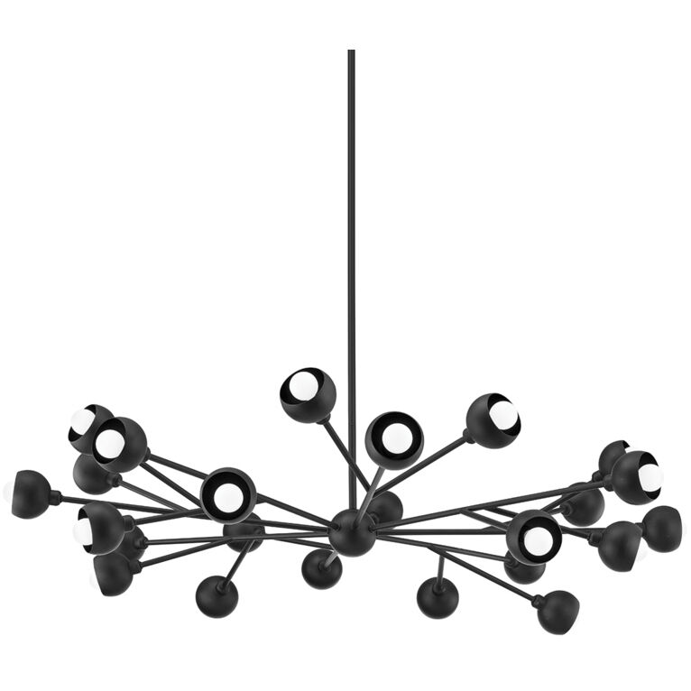 Colt 24 Light 55 inch Soft Black Chandelier Ceiling Light