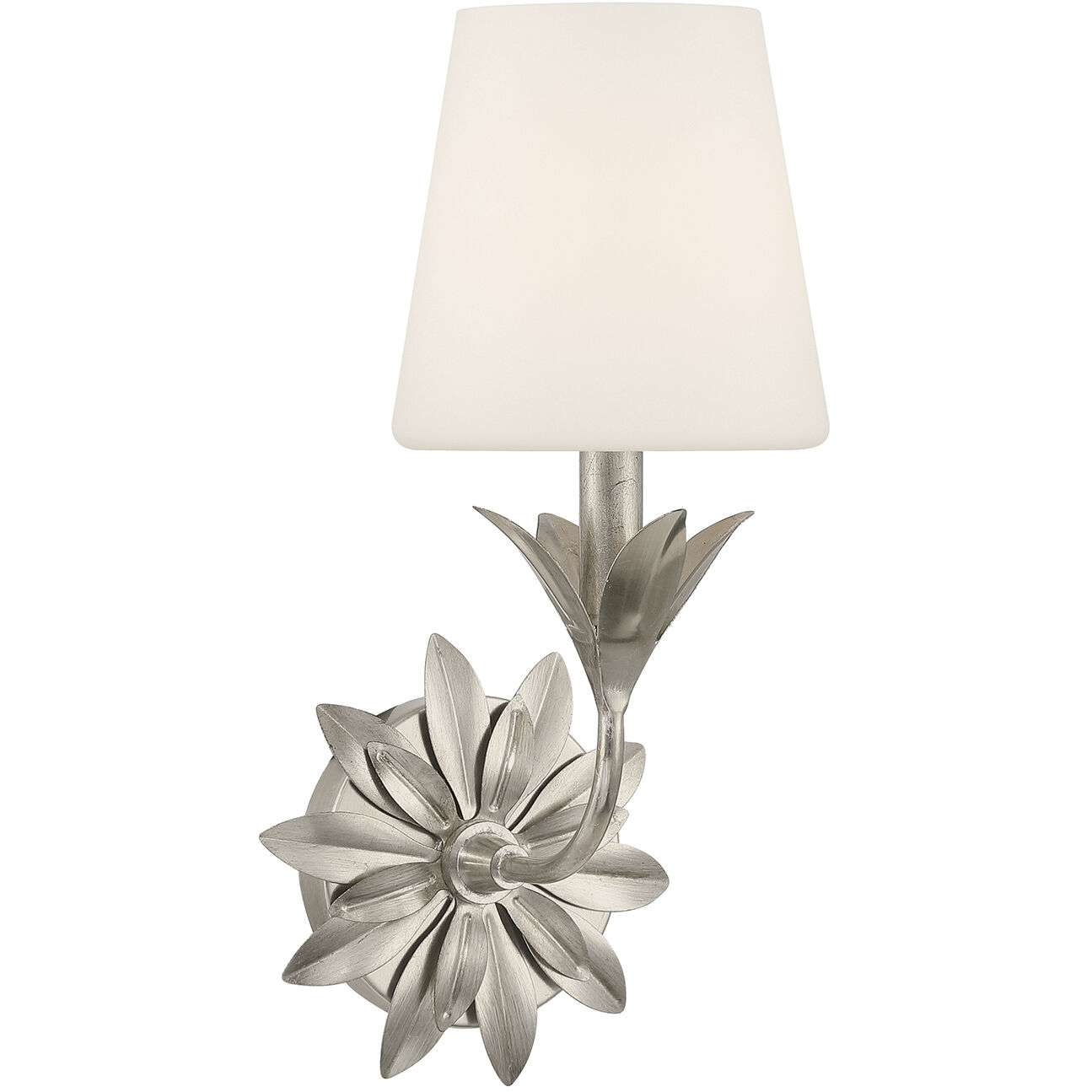 Broche Bath Sconce Wall Light in Antique Silver