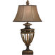Castile 38 inch 150.00 watt Bronze Table Lamp Portable Light in Hand-Sewn Shade 