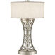 Allegretto 32 inch 150 watt Silver Table Lamp Portable Light in White Textured Linen