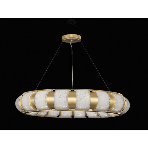 Bond LED 45 inch Gold Pendant Ceiling Light in Bahama Sand Studio Glass