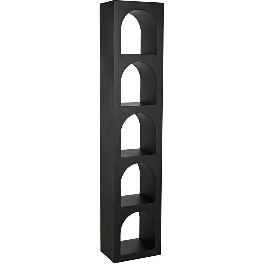 Aqueduct Matte Black Bookcase, C