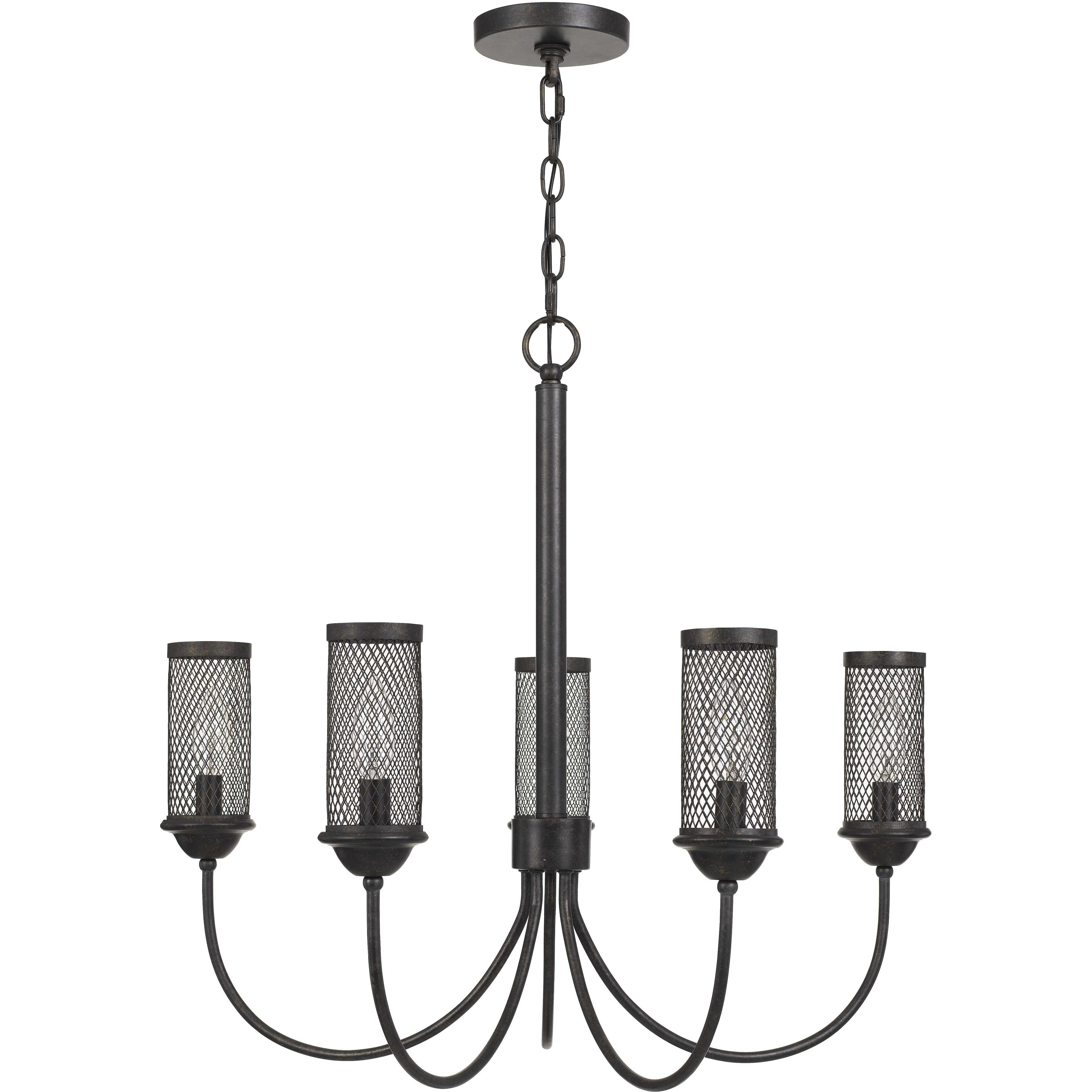Fulton 5 Light 27 inch Textured Bronze Chandelier Ceiling Light
