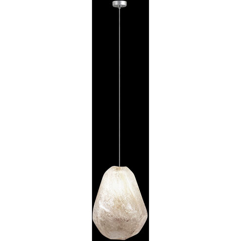 Natural Inspirations 1 Light 5 inch Silver Drop Light Ceiling Light in Natural Quartz Studio Glass 9
