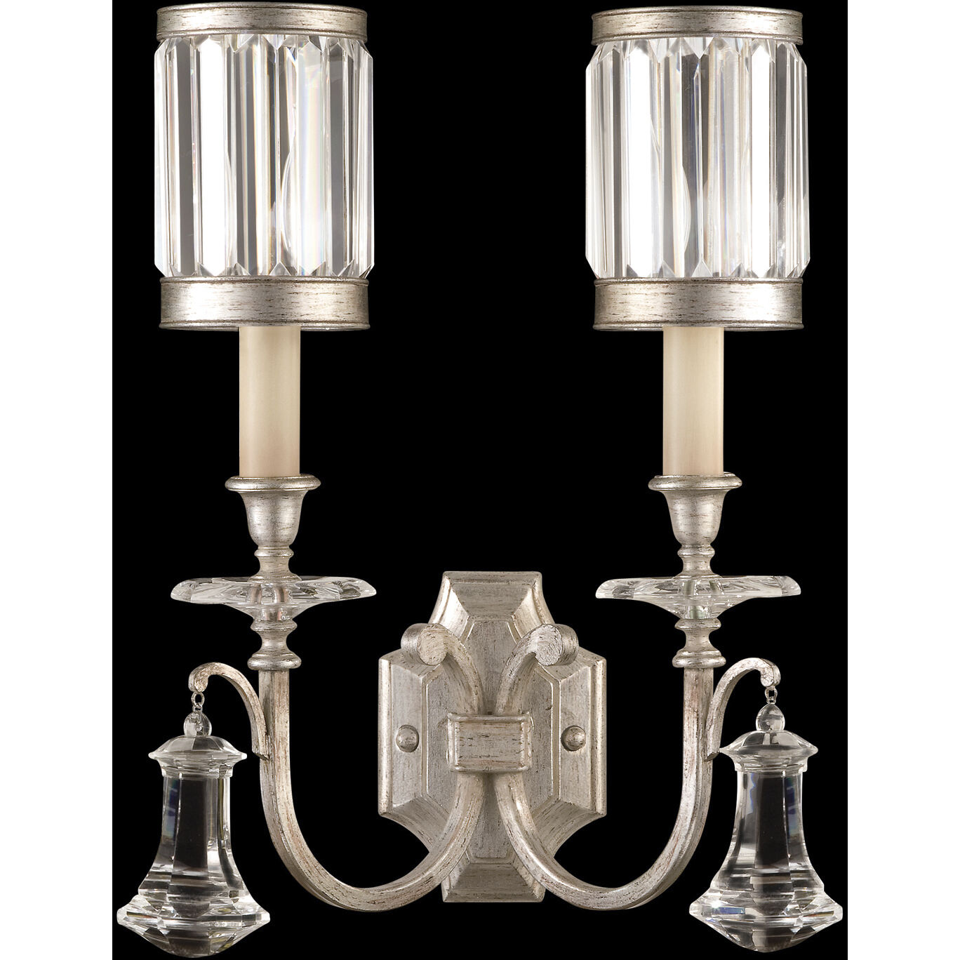 Eaton Place 2 Light 14 inch Silver Sconce Wall Light