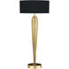 Allegretto 33 inch Gold Leaf Table Lamp Portable Light in Black Fabric